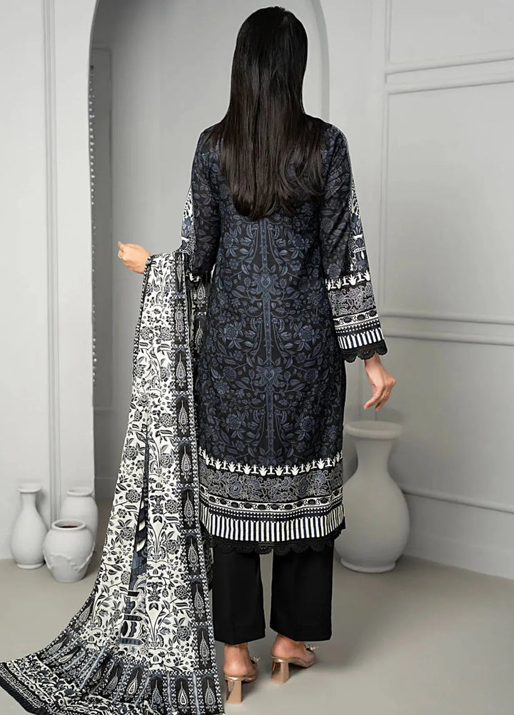 Sufinas By VS Textile Black And White Printed Lawn Suit Unstitched 3 Piece VS24S D-519 - Summer Collection