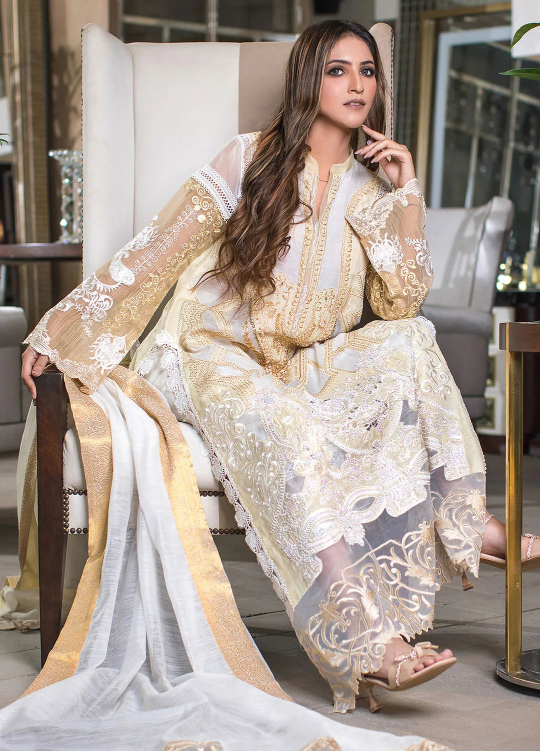 SUH by Zunuj Embroidered Khaddi Silk Suits Unstitched 3 Piece ZJ24SUH SUH01 - Luxury Collection