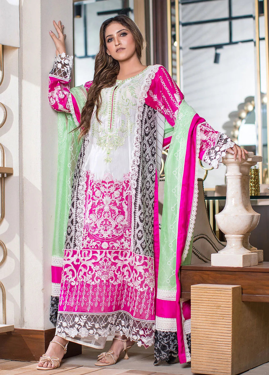 SUH by Zunuj Embroidered Khaddi Silk Suits Unstitched 3 Piece ZJ24SUH SUH04 - Luxury Collection