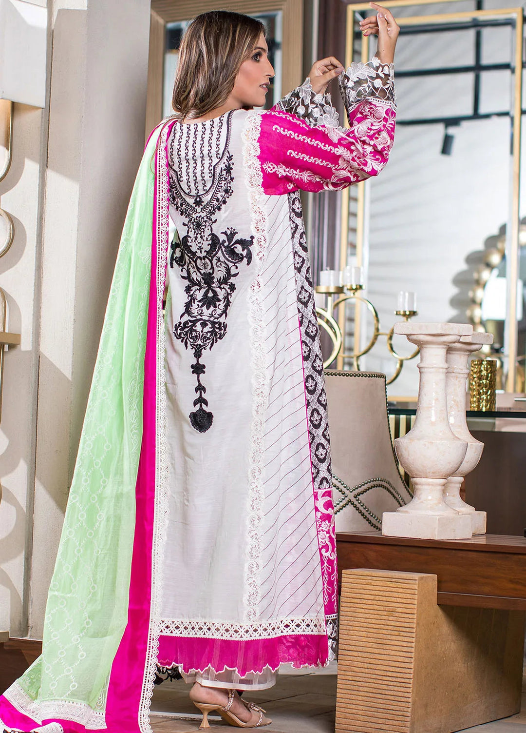 SUH by Zunuj Embroidered Khaddi Silk Suits Unstitched 3 Piece ZJ24SUH SUH04 - Luxury Collection