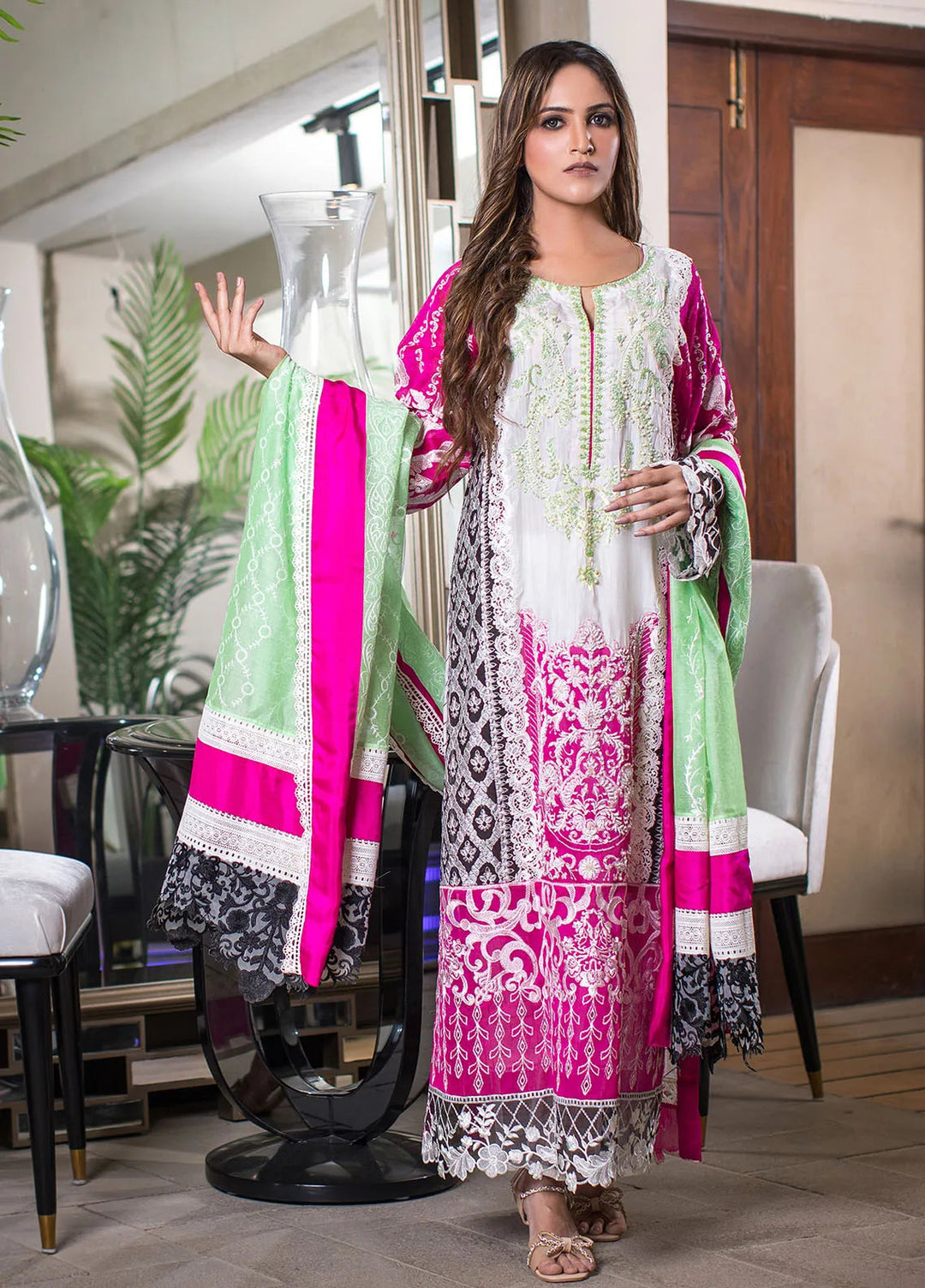SUH by Zunuj Embroidered Khaddi Silk Suits Unstitched 3 Piece ZJ24SUH SUH04 - Luxury Collection