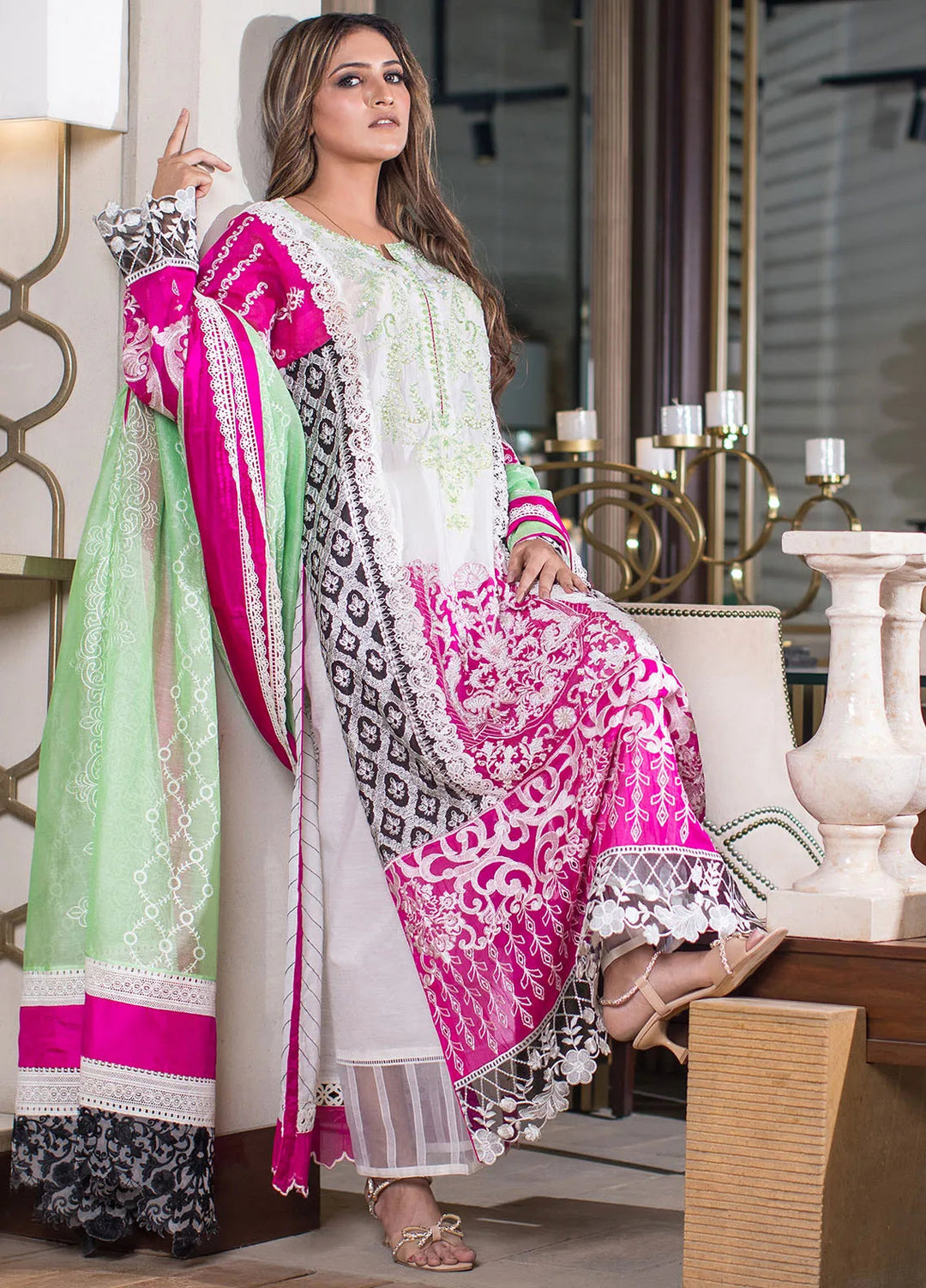 SUH by Zunuj Embroidered Khaddi Silk Suits Unstitched 3 Piece ZJ24SUH SUH04 - Luxury Collection