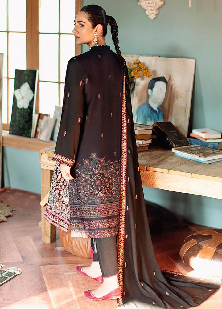 Sukoon By Cross Stitch Embroidered Cotton Satin Suits Unstitched 3 Piece CS22CS BLACK GARLAND - Winter Collection