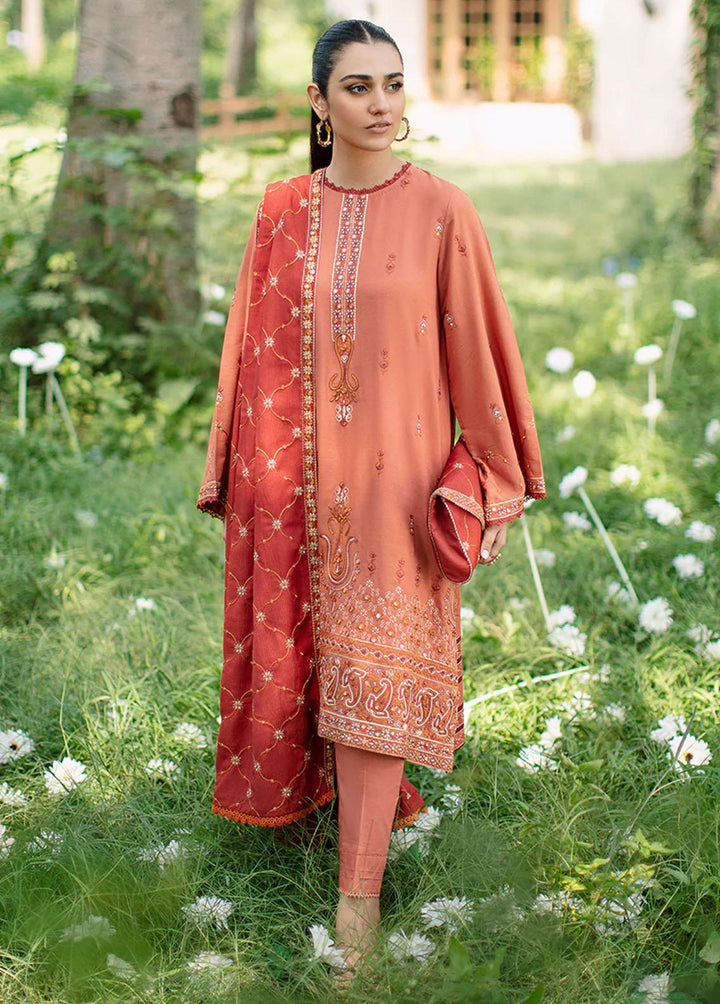 Sukoon By Cross Stitch Embroidered Cotton Satin Suits Unstitched 3 Piece CS22CS IMPERIAL ROSEATE - Winter Collection