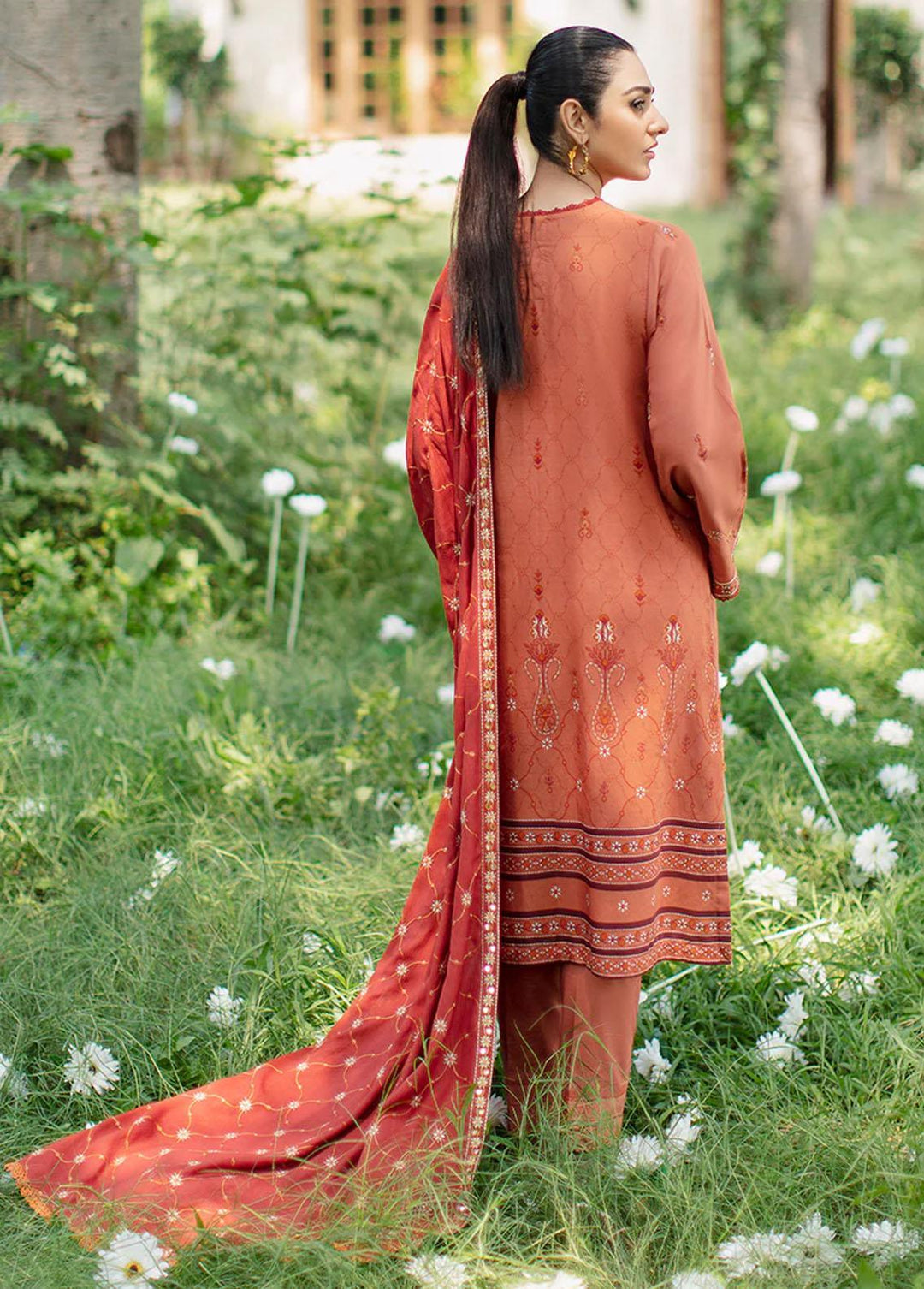 Sukoon By Cross Stitch Embroidered Cotton Satin Suits Unstitched 3 Piece CS22CS IMPERIAL ROSEATE - Winter Collection