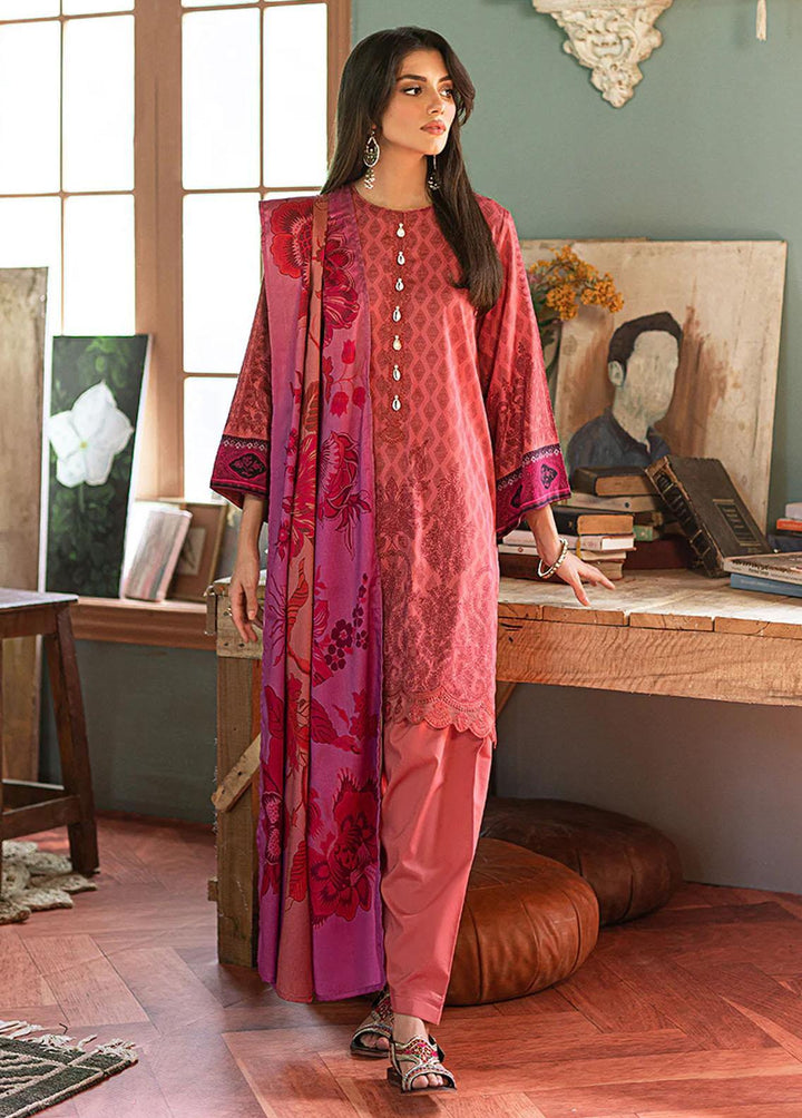 Sukoon By Cross Stitch Embroidered Cotton Satin Suits Unstitched 3 Piece CS22CS MAUVE MOONLITE - Winter Collection