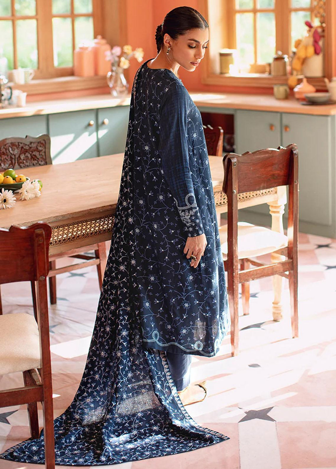 Sukoon By Cross Stitch Embroidered Cotton Satin Suits Unstitched 3 Piece CS22CS ROYAL GLOW - Winter Collection