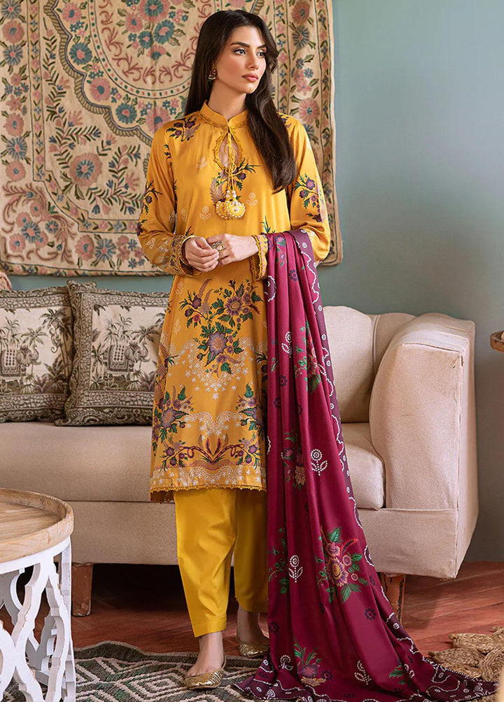 Sukoon By Cross Stitch Embroidered Cotton Satin Suits Unstitched 3 Piece CS22CS RUSSET BLOOM - Winter Collection