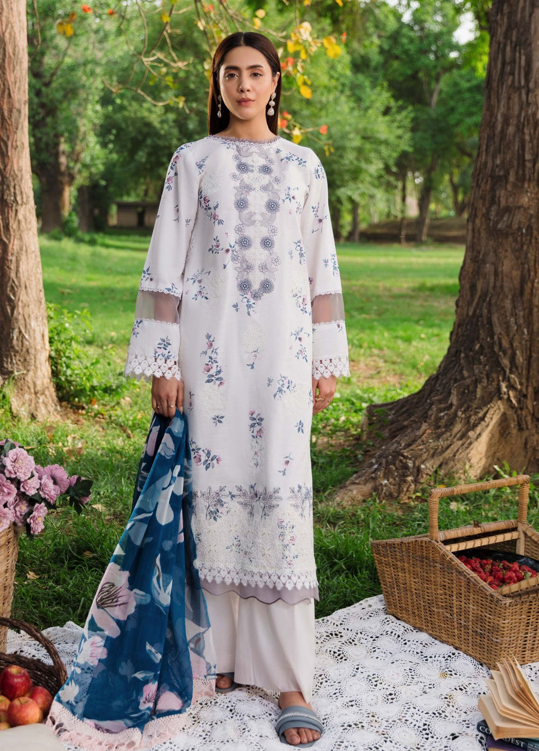 Summer Breez By Humdum Printed Lawn Suits Unstitched 3 Piece HD25SB D-01 - Summer Collection