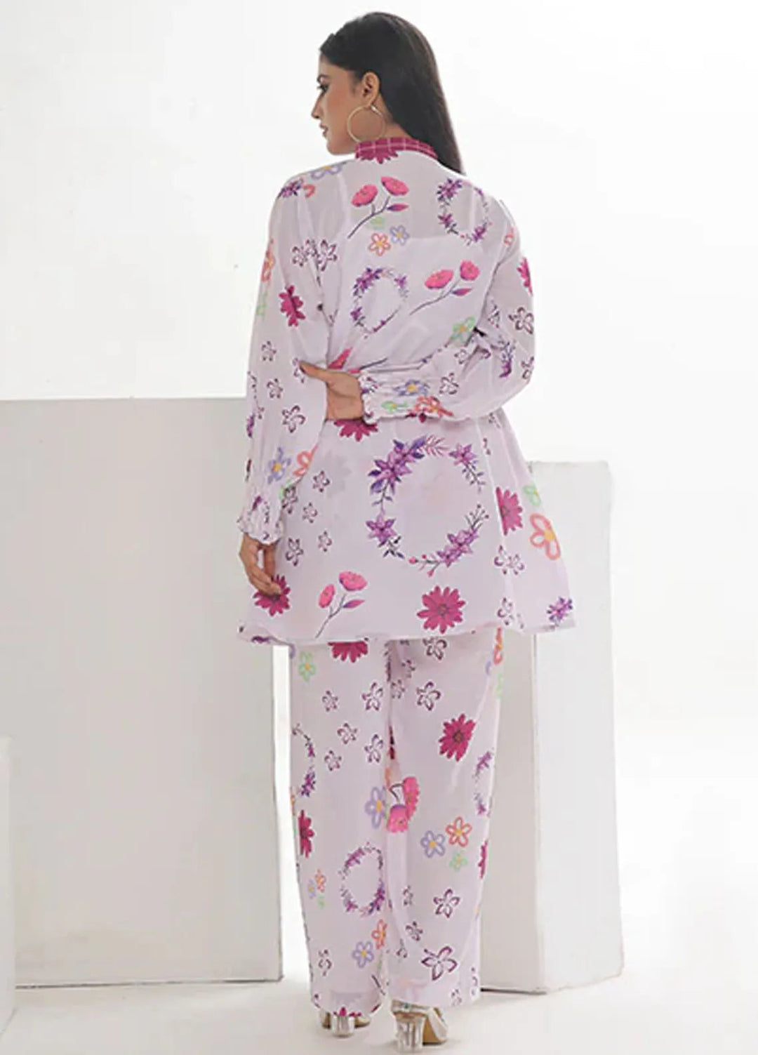 Summer Fiesta By Nazmina Pret Printed Lawn 2 Piece Suit TF-01 Classic White