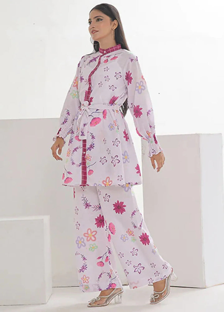 Summer Fiesta By Nazmina Pret Printed Lawn 2 Piece Suit TF-01 Classic White