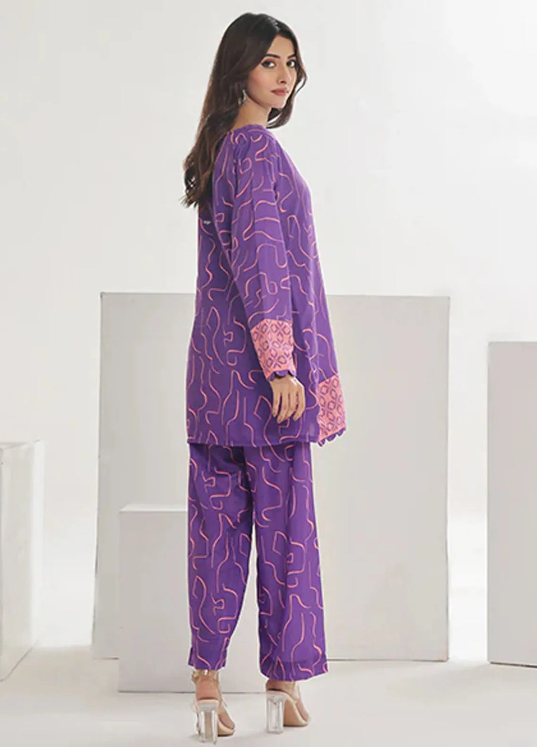 Summer Fiesta By Nazmina Pret Printed Lawn 2 Piece Suit TF-08 Pacific Sky