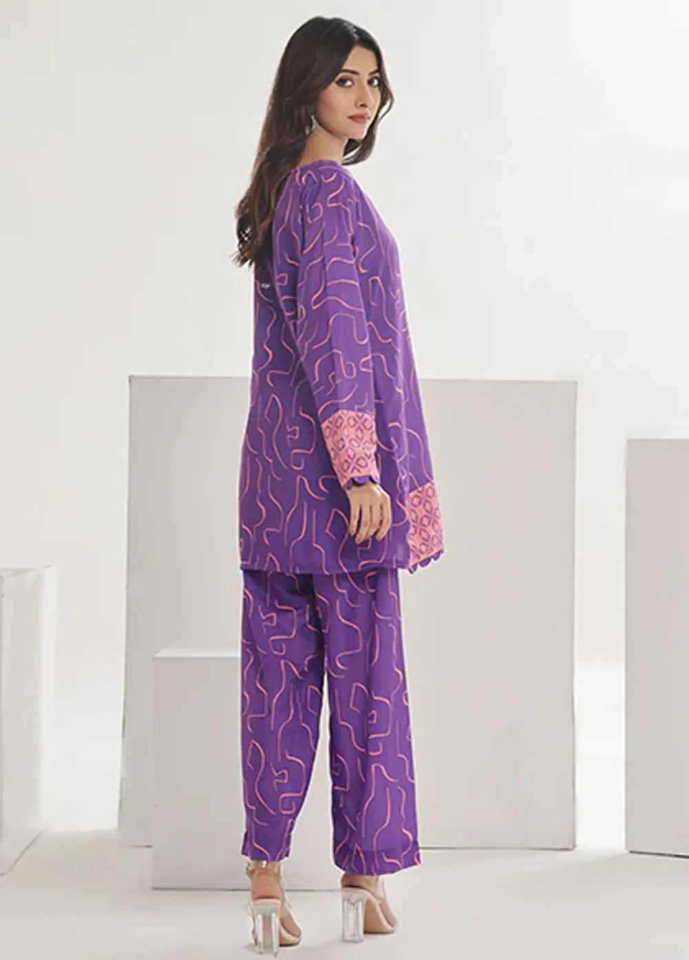 Summer Fiesta By Nazmina Pret Printed Lawn 2 Piece Suit TF-08 Pacific Sky