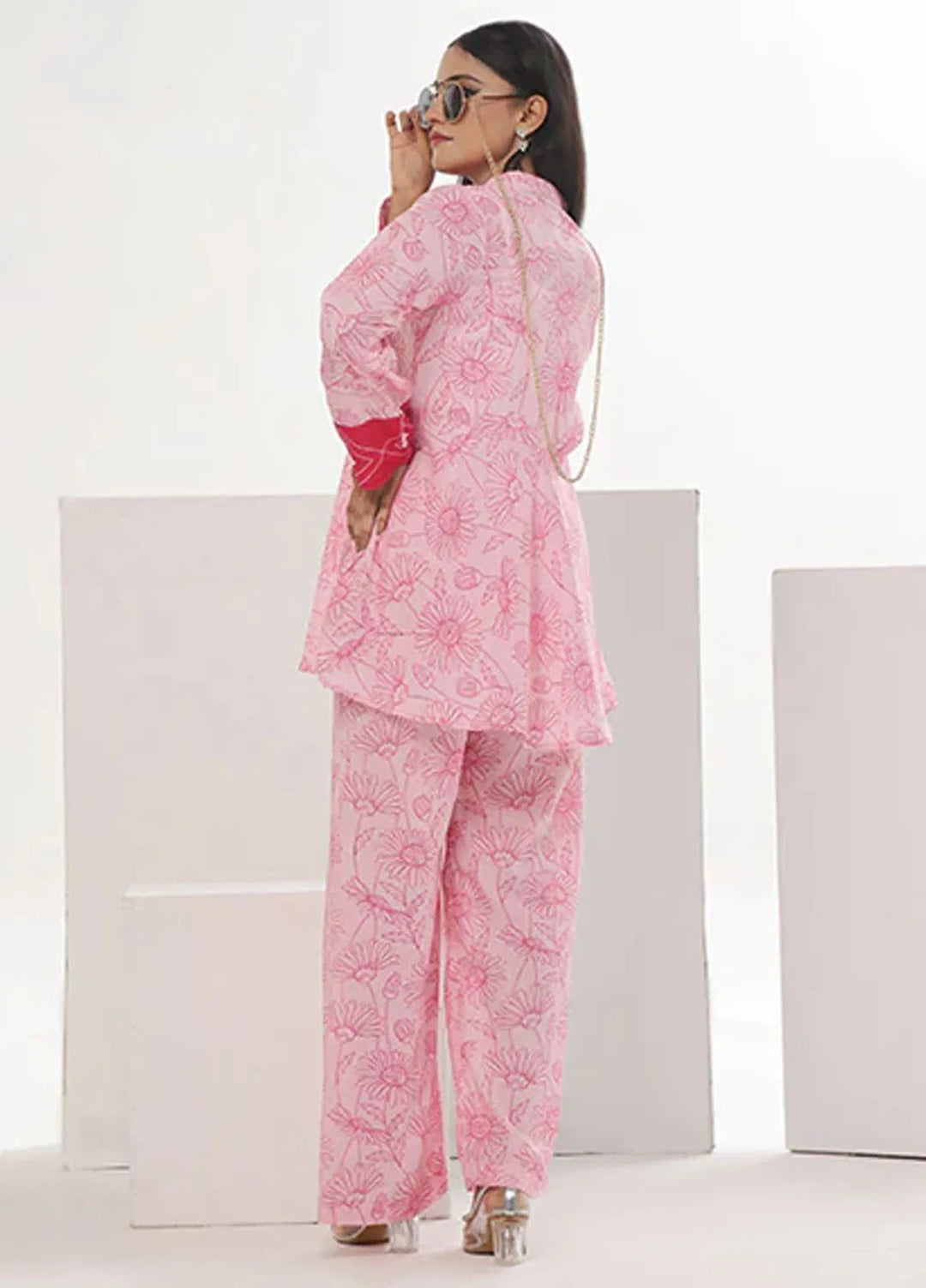 Summer Fiesta By Nazmina Pret Printed Lawn 2 Piece Suit TF-09 Pink Roses