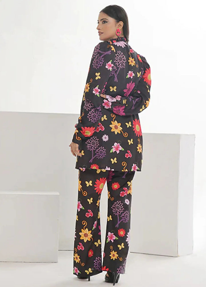 Summer Fiesta By Nazmina Pret Printed Lawn 2 Piece Suit TF-11 Black Sparkle