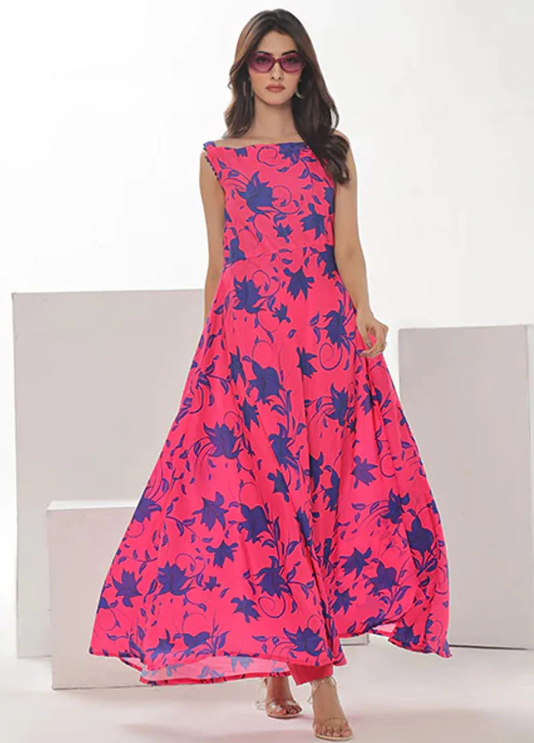 Summer Fiesta By Nazmina Pret Printed Lawn Frock TF-04 Lava Floral