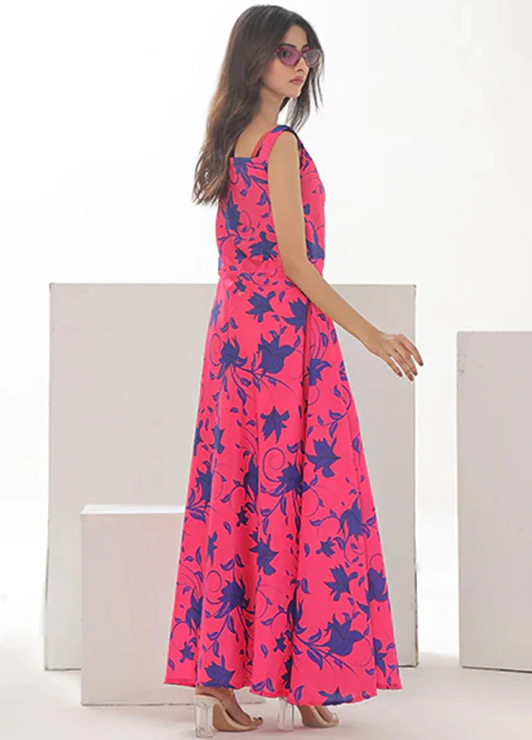 Summer Fiesta By Nazmina Pret Printed Lawn Frock TF-04 Lava Floral