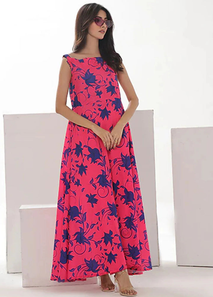 Summer Fiesta By Nazmina Pret Printed Lawn Frock TF-04 Lava Floral