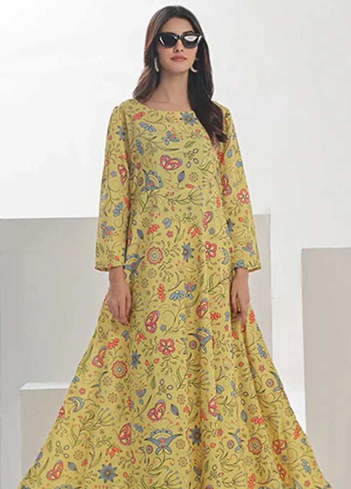 Summer Fiesta By Nazmina Pret Printed Lawn Frock TF-06 Yellow Floral