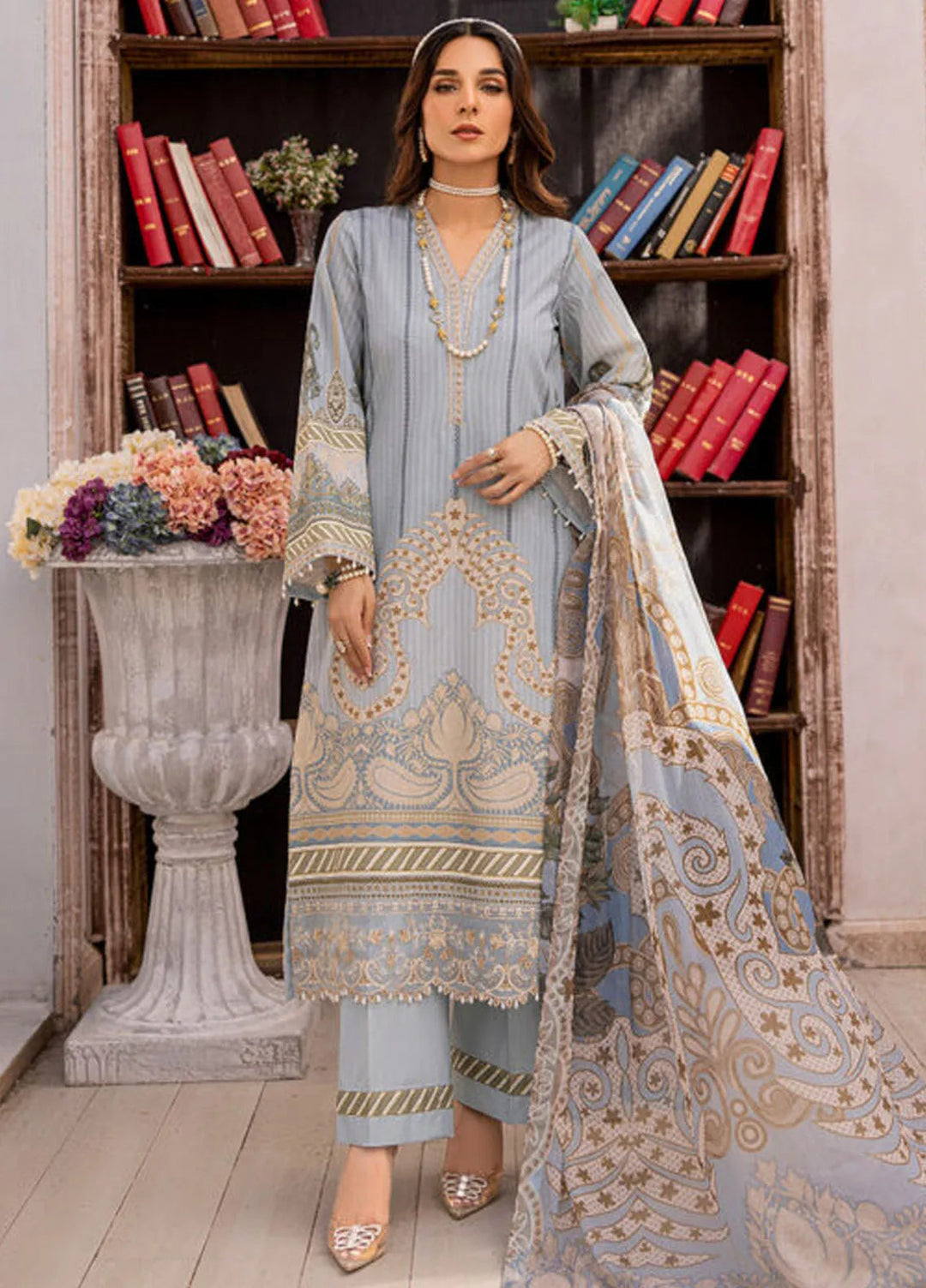 Summer Garden By Eileen  Embroidered Lawn Suit Unstitched 3 Piece EL24G D2-CELINE - Summer Collection