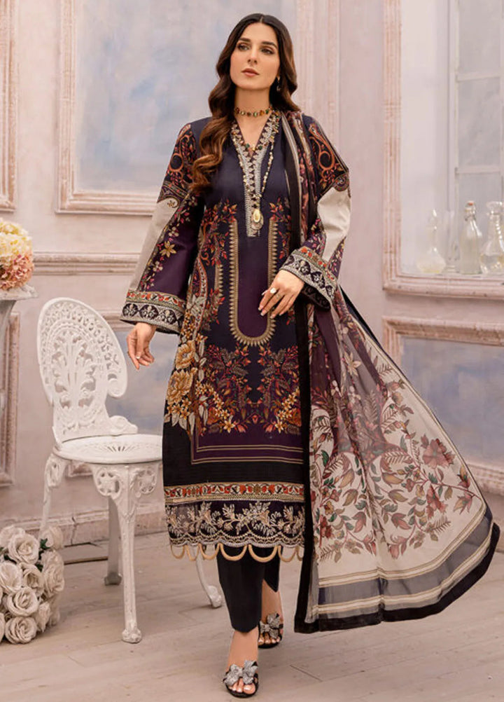 Summer Garden By Eileen  Embroidered Lawn Suit Unstitched 3 Piece EL24G D3-NORA - Summer Collection