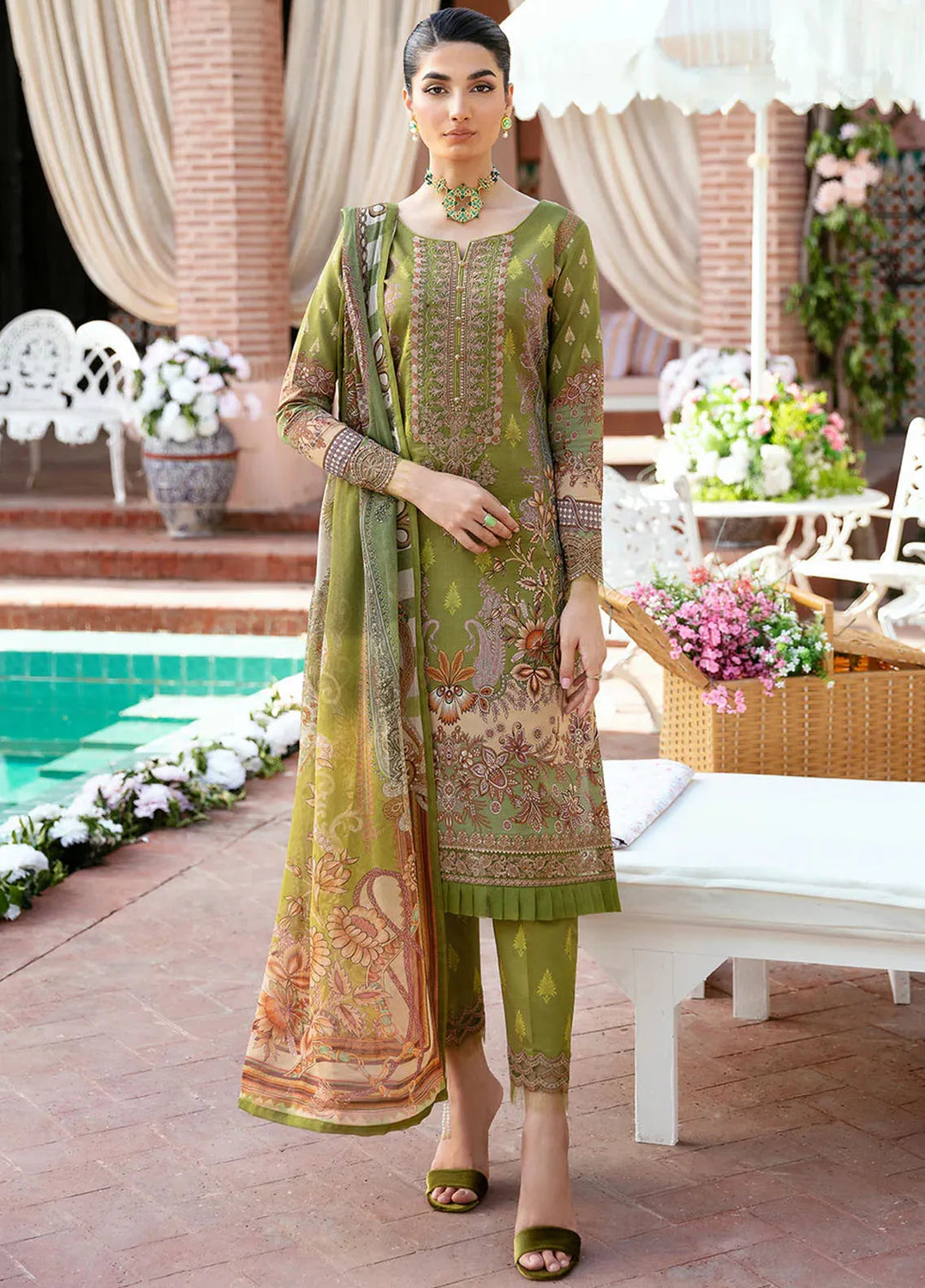 Summer Glow by Gulaal Embroidered Lawn Suit Unstitched 3 Piece GL24SG D-04 Alicia - Summer Collection