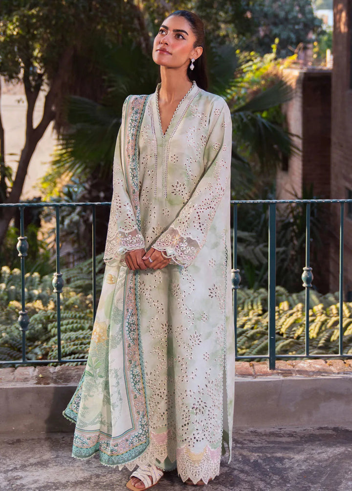 Summer Lines by Neeshay Embroidered Lawn Suit Unstitched 3 Piece NSH25SP Meadow Mist - Summer Collection
