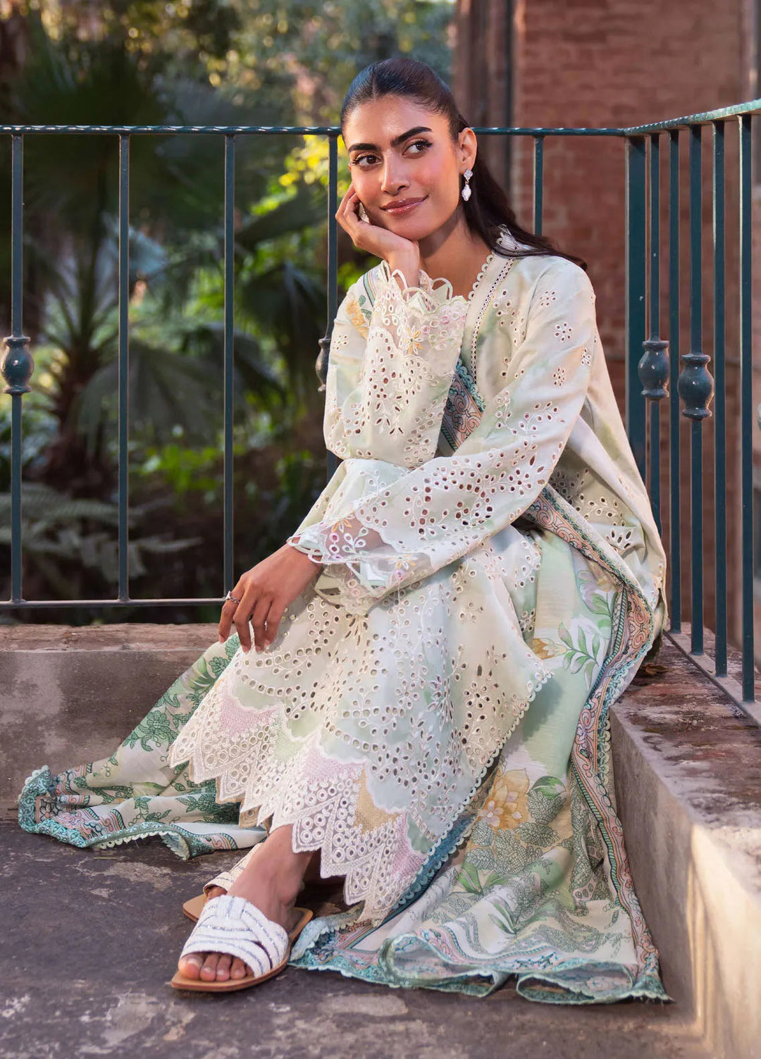 Summer Lines by Neeshay Embroidered Lawn Suit Unstitched 3 Piece NSH25SP Meadow Mist - Summer Collection