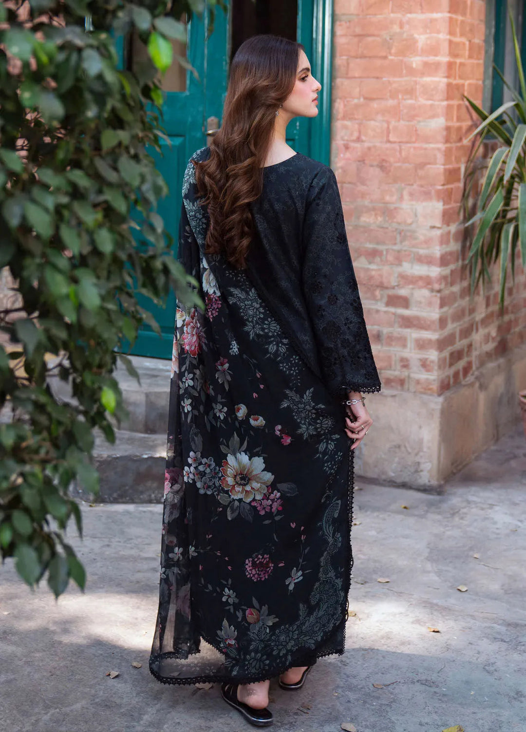 Summer Lines by Neeshay Embroidered Lawn Suit Unstitched 3 Piece NSH25SP Obsidian - Summer Collection