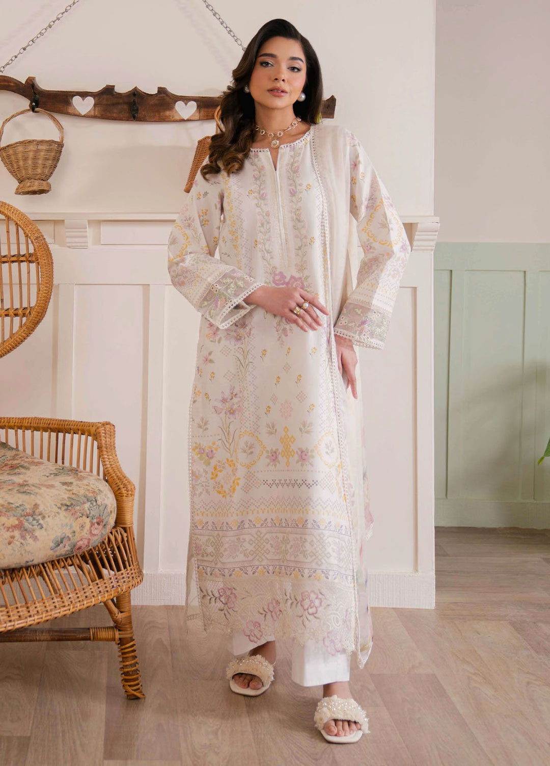 Summer Lines by Neeshay Embroidered Lawn Suits Unstitched 3 Piece NSH25SL Bloom Theory - Summer Collection