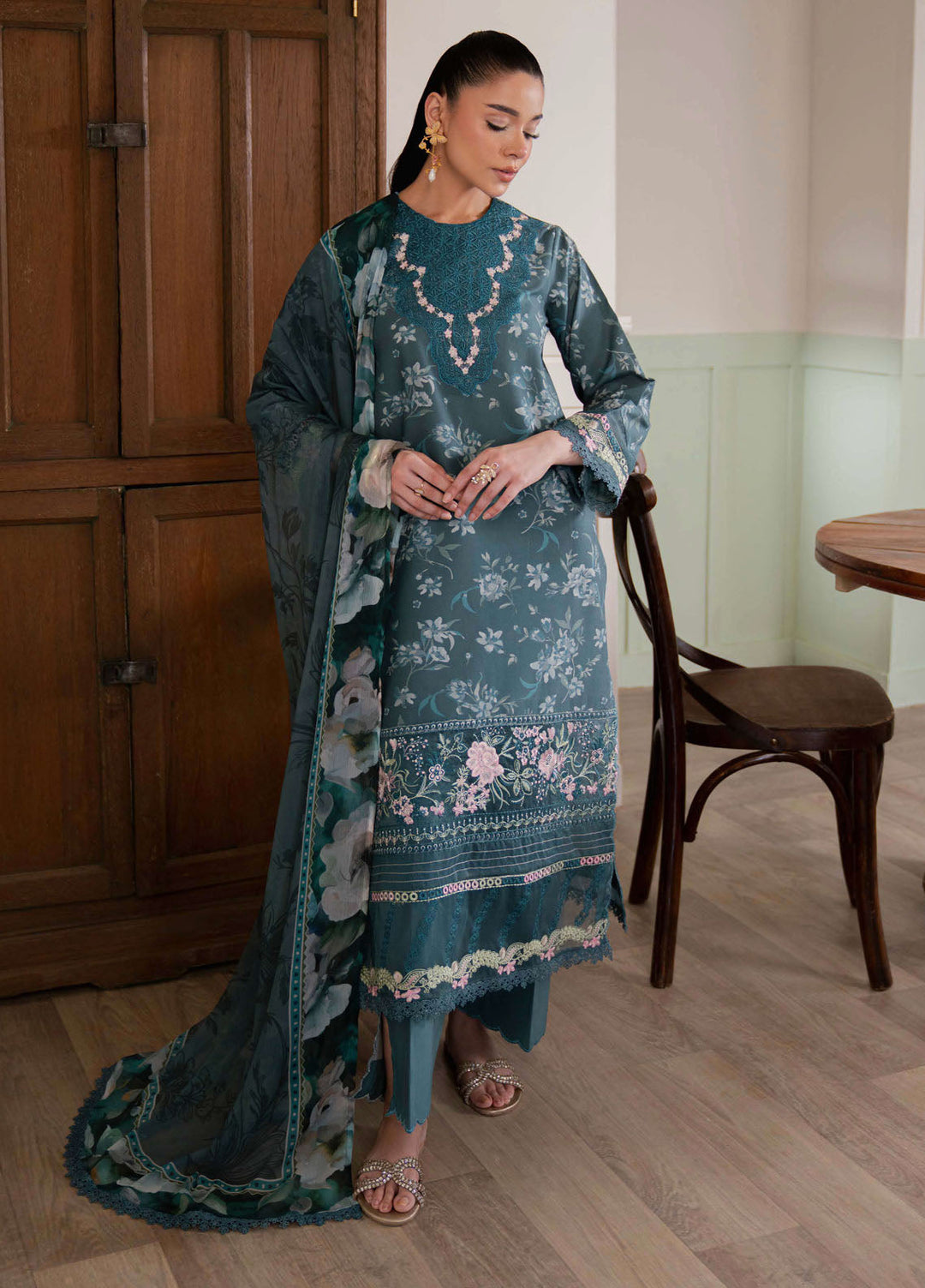 Summer Lines by Neeshay Embroidered Lawn Suits Unstitched 3 Piece NSH25SL Botanic Flow - Summer Collection