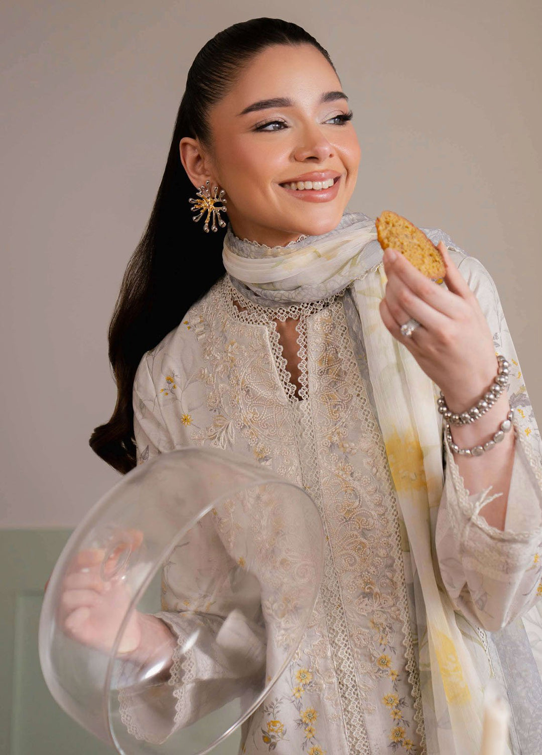 Summer Lines by Neeshay Embroidered Lawn Suits Unstitched 3 Piece NSH25SL Cloud Veil - Summer Collection