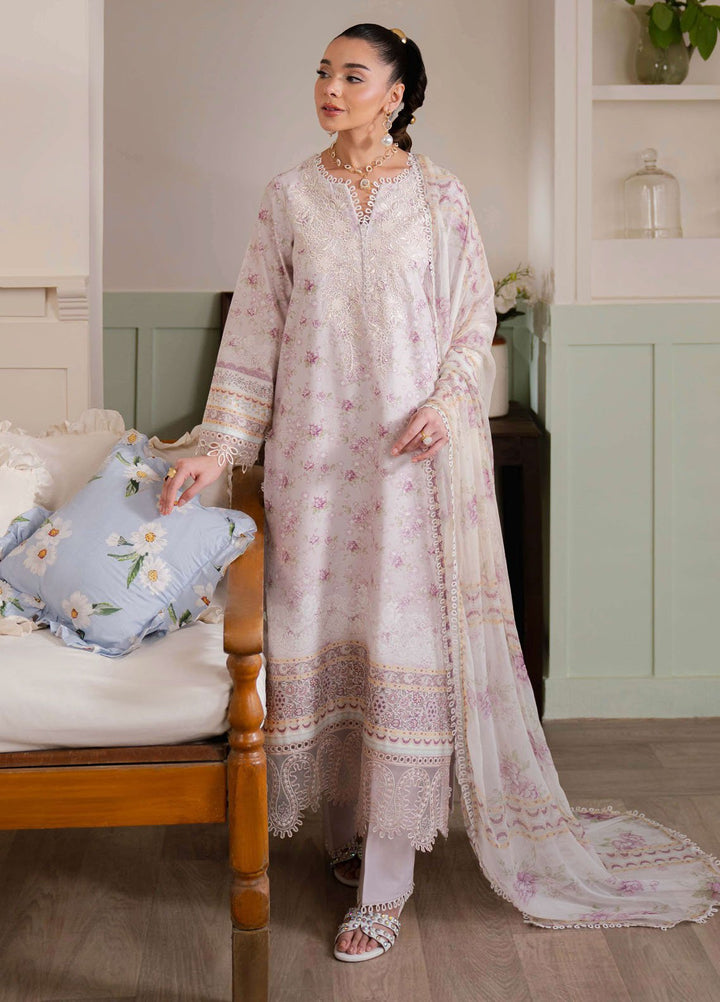 Summer Lines by Neeshay Embroidered Lawn Suits Unstitched 3 Piece NSH25SL Lilac Mist - Summer Collection