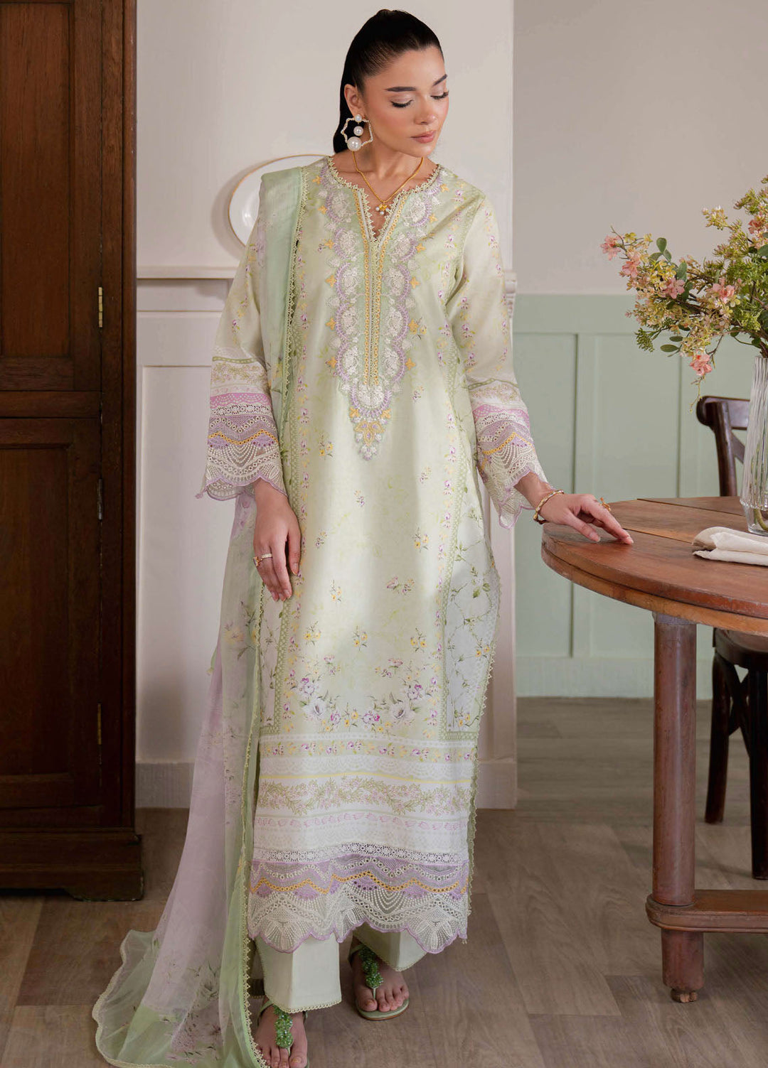Summer Lines by Neeshay Embroidered Lawn Suits Unstitched 3 Piece NSH25SL Spring Fern - Summer Collection