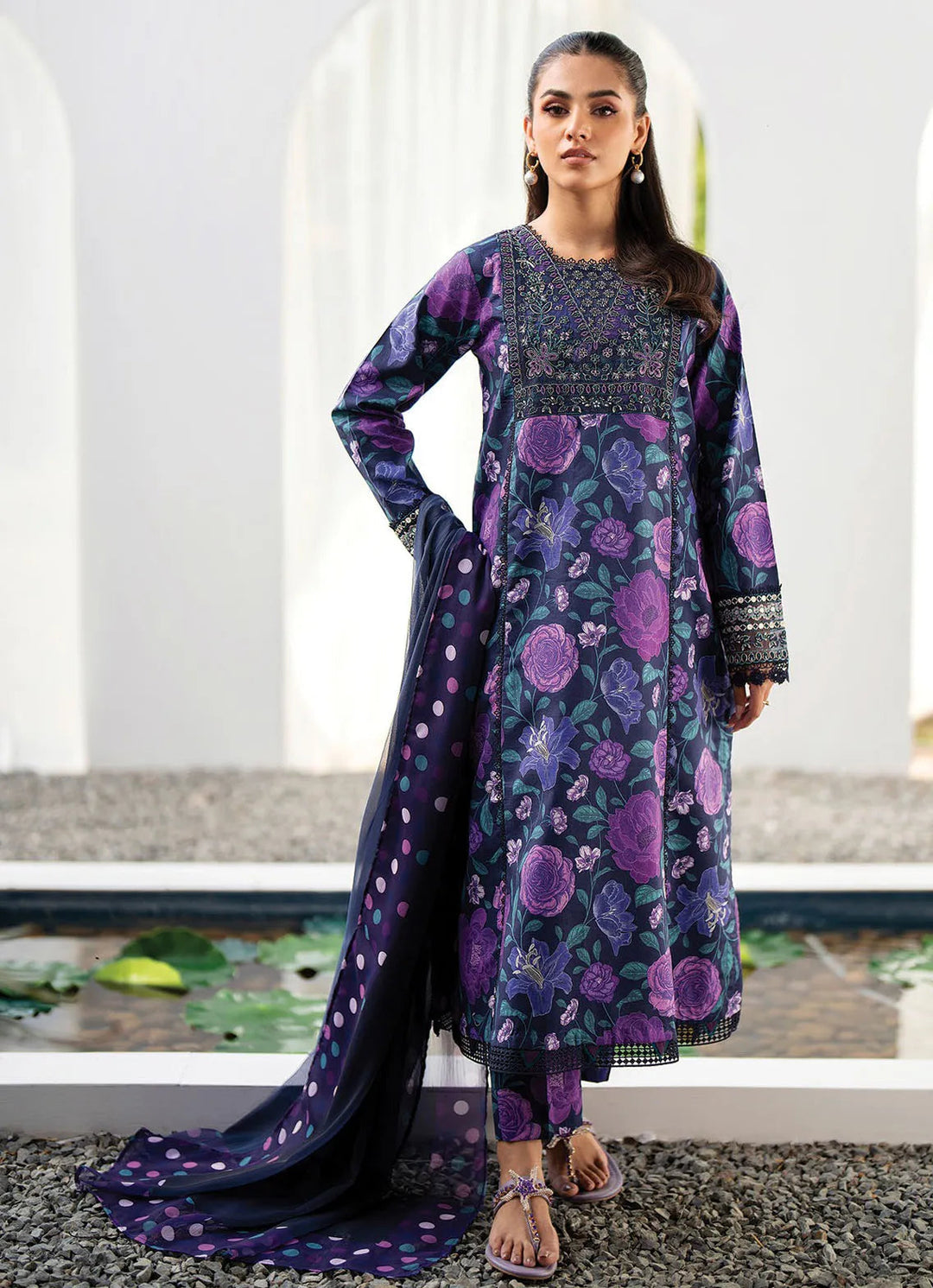 Summer Soriee By Xenia Embroidered Lawn Suit Unstitched 3 Piece ZE24SS Fariba - Summer Collection