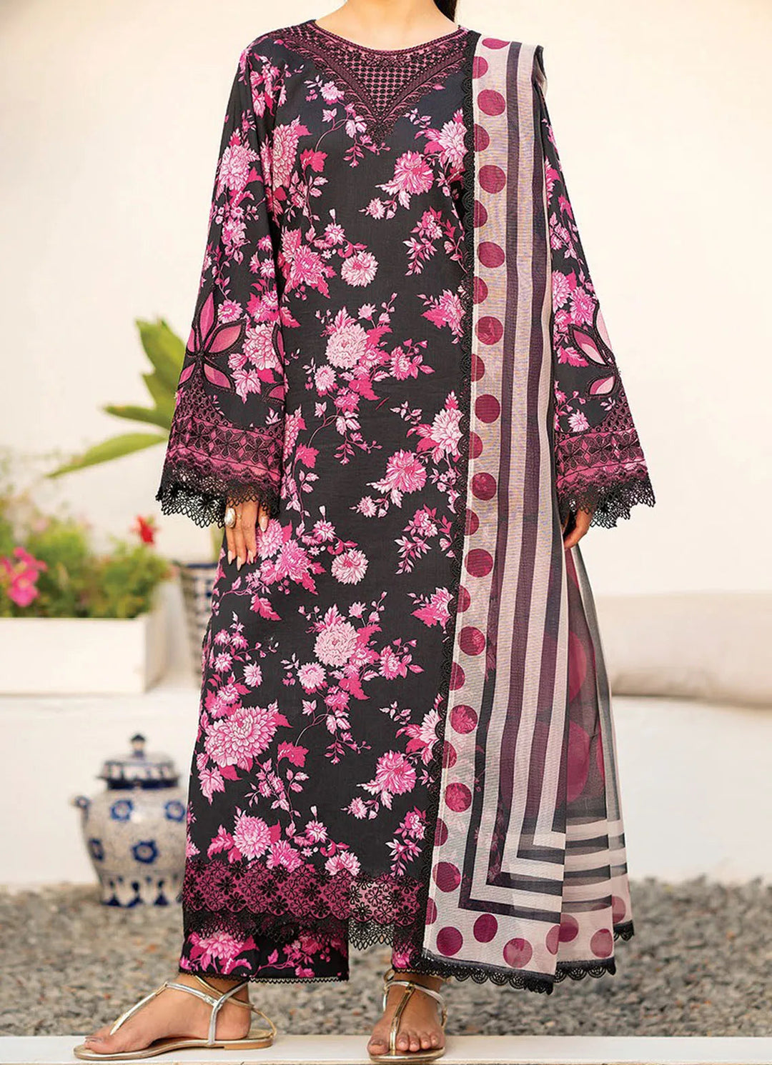 Summer Soriee By Xenia Embroidered Lawn Suit Unstitched 3 Piece ZE24SS Vahi - Summer Collection