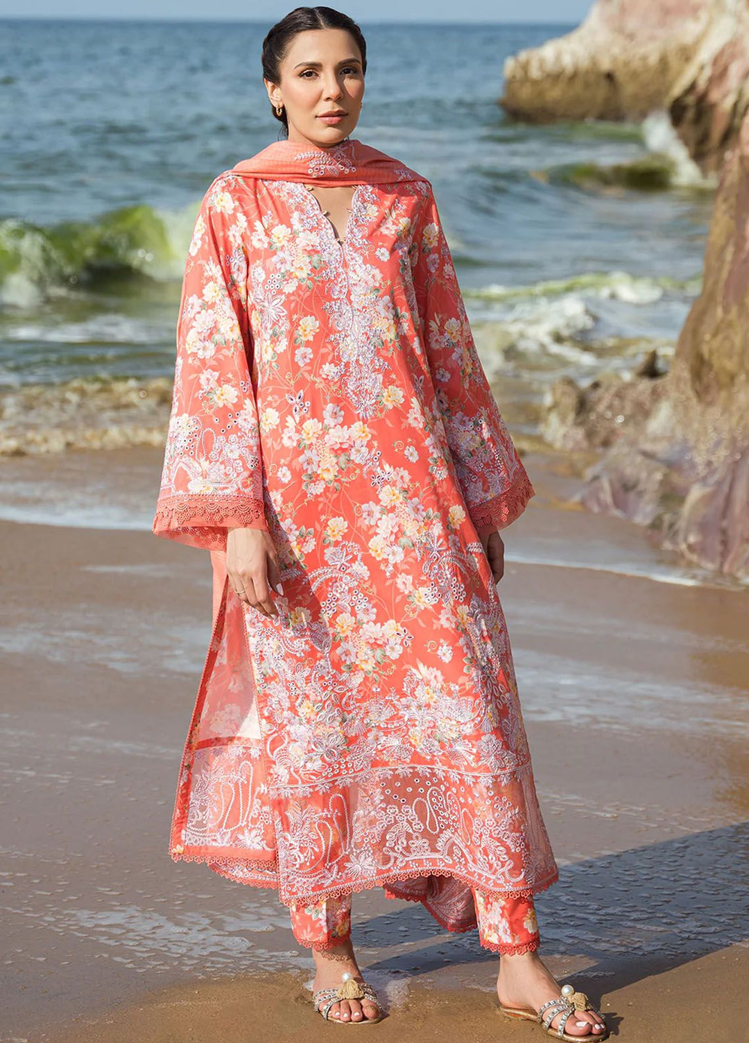 Summer Together by Afrozeh Embroidered Lawn Suit Unstitched 3 Piece AF24ST Jasmine - Summer Collection