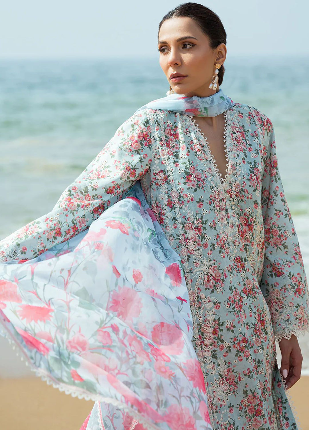 Summer Together by Afrozeh Embroidered Lawn Suit Unstitched 3 Piece AF24ST Topaz - Summer Collection