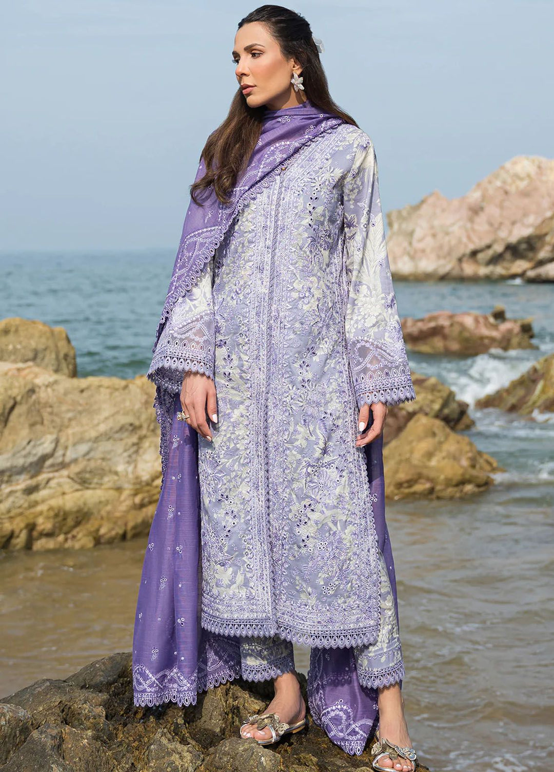 Summer Together by Afrozeh Embroidered Lawn Suit Unstitched 3 Piece AF24ST Wisteria - Summer Collection