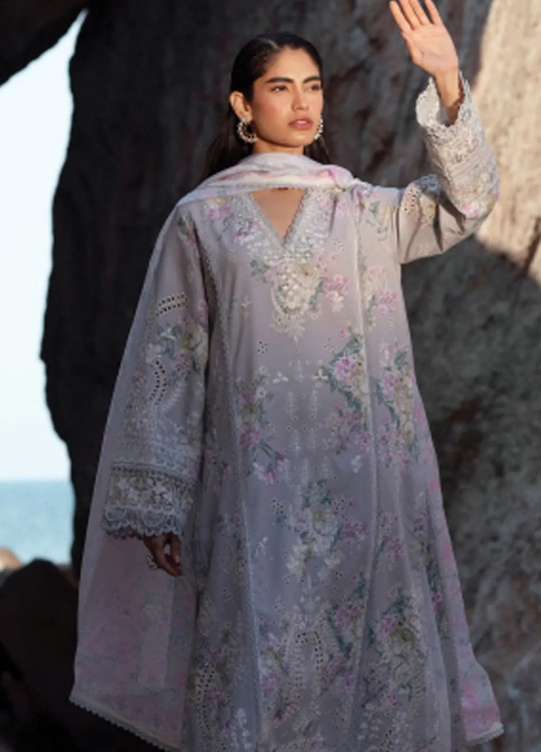 Summer Together by Afrozeh Embroidered Lawn Suits Unstitched 3 Piece AF25ST D-01 Keshi - Summer Collection