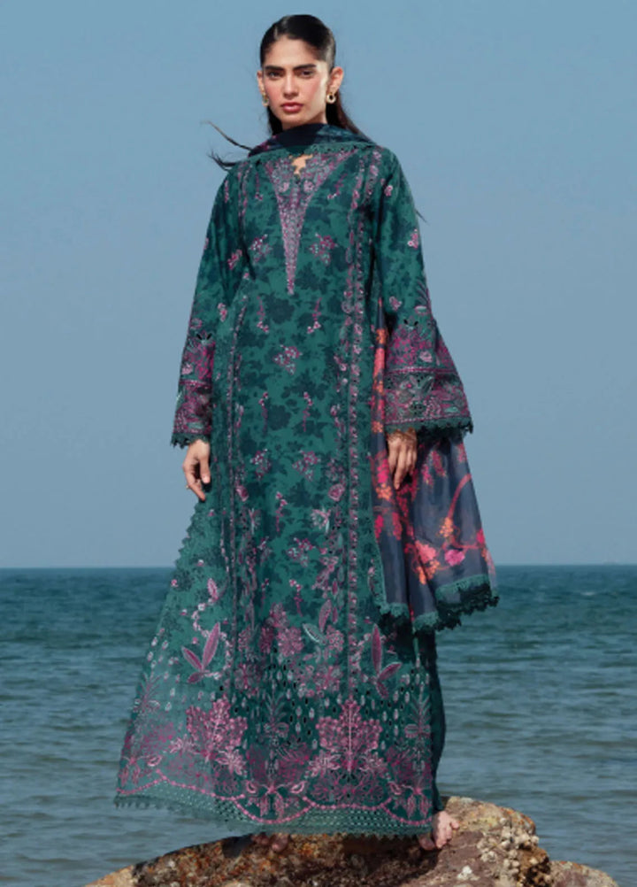 Summer Together by Afrozeh Embroidered Lawn Suits Unstitched 3 Piece AF25ST D-04 Emerald - Summer Collection