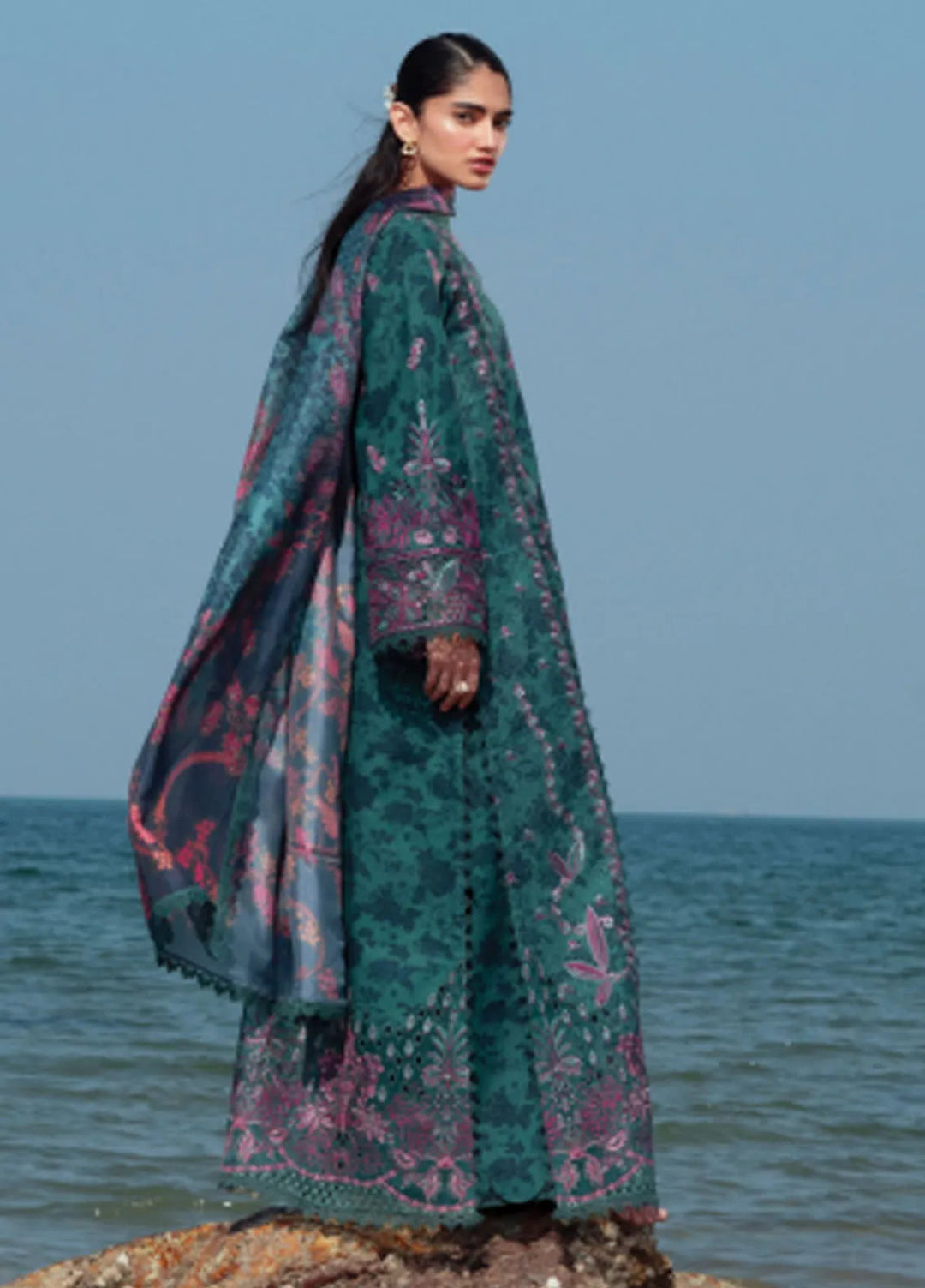 Summer Together by Afrozeh Embroidered Lawn Suits Unstitched 3 Piece AF25ST D-04 Emerald - Summer Collection