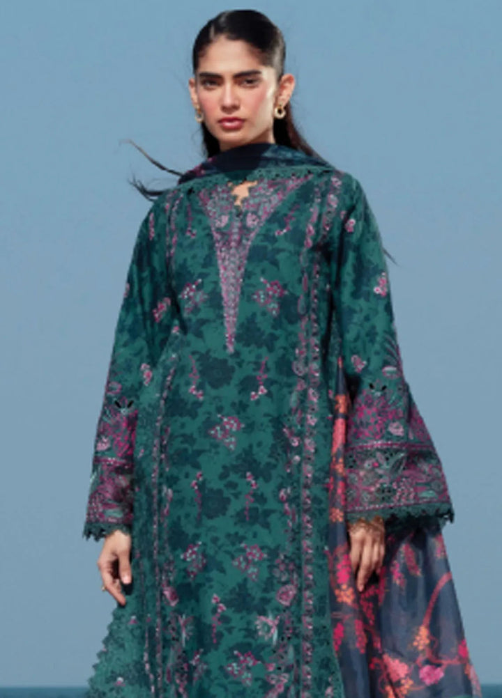 Summer Together by Afrozeh Embroidered Lawn Suits Unstitched 3 Piece AF25ST D-04 Emerald - Summer Collection