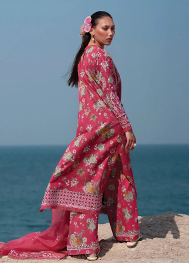 Summer Together by Afrozeh Embroidered Lawn Suits Unstitched 3 Piece AF25ST D-05 Pink Ruby - Summer Collection