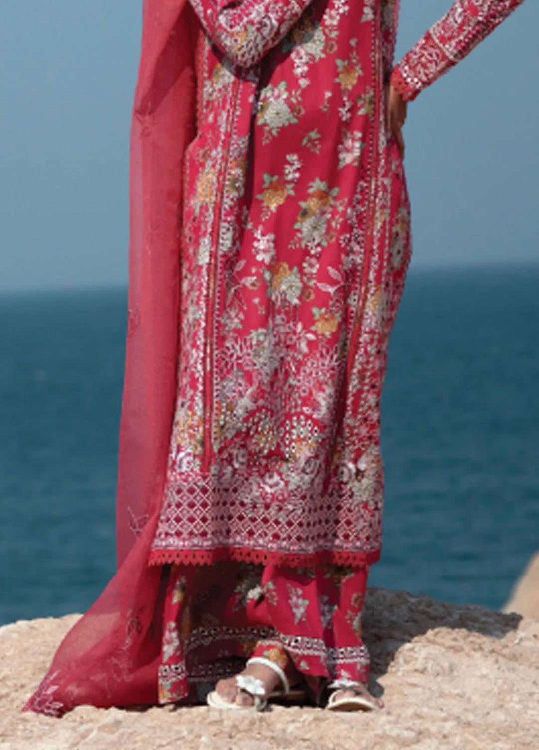 Summer Together by Afrozeh Embroidered Lawn Suits Unstitched 3 Piece AF25ST D-05 Pink Ruby - Summer Collection