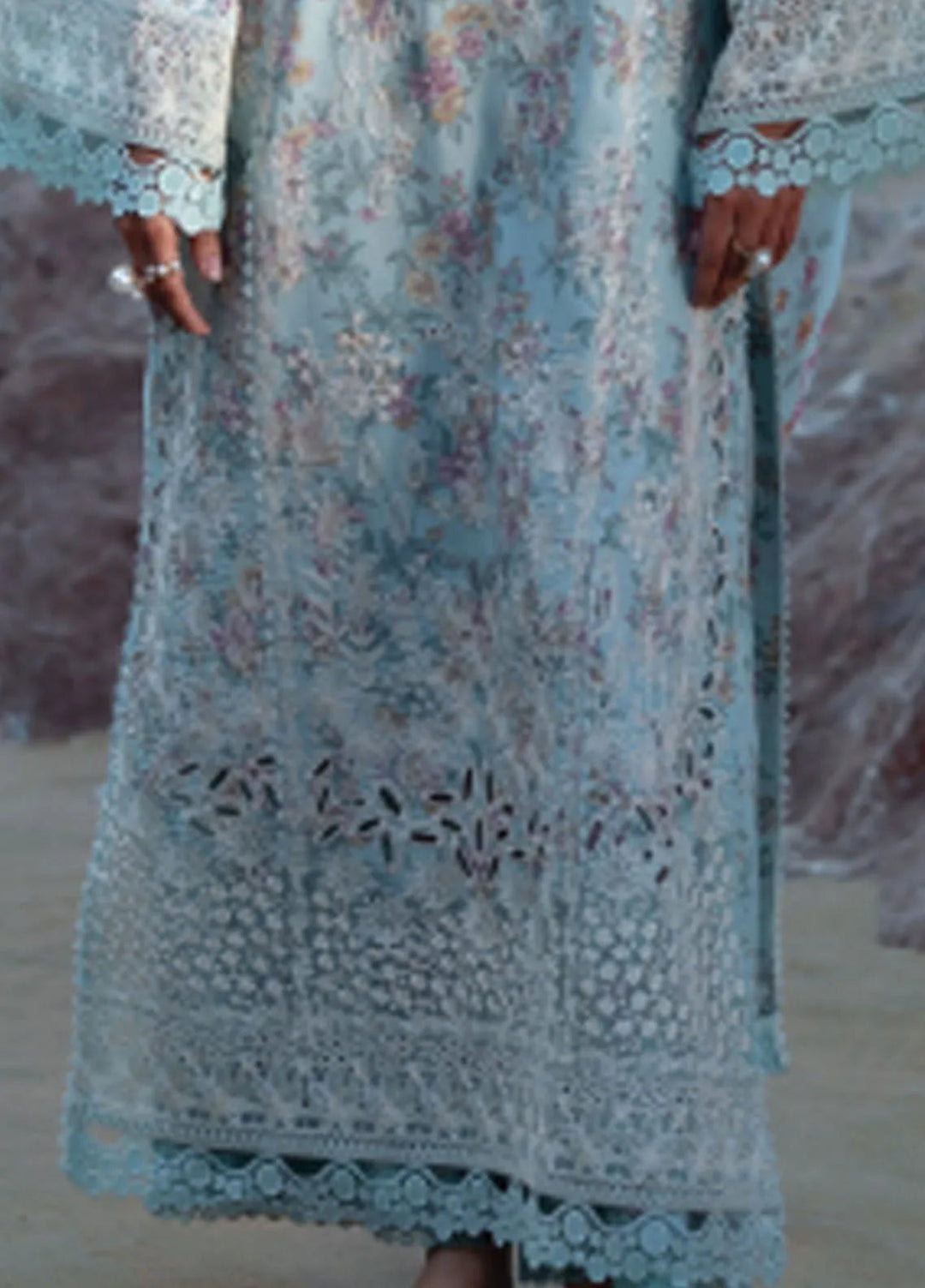 Summer Together by Afrozeh Embroidered Lawn Suits Unstitched 3 Piece AF25ST D-07 Aquamarine - Summer Collection