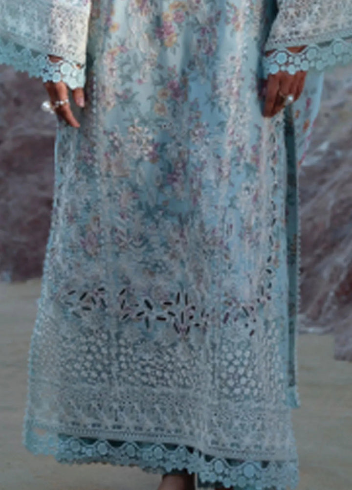 Summer Together by Afrozeh Embroidered Lawn Suits Unstitched 3 Piece AF25ST D-07 Aquamarine - Summer Collection