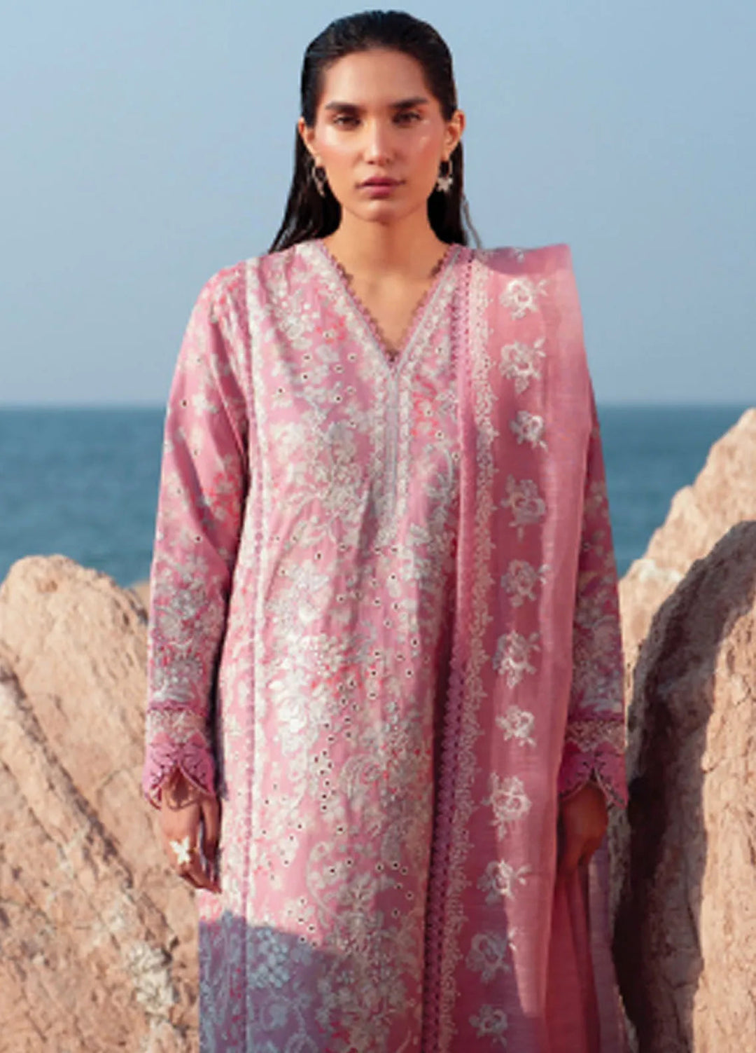 Summer Together by Afrozeh Embroidered Lawn Suits Unstitched 3 Piece AF25ST D-10 Pearls - Summer Collection