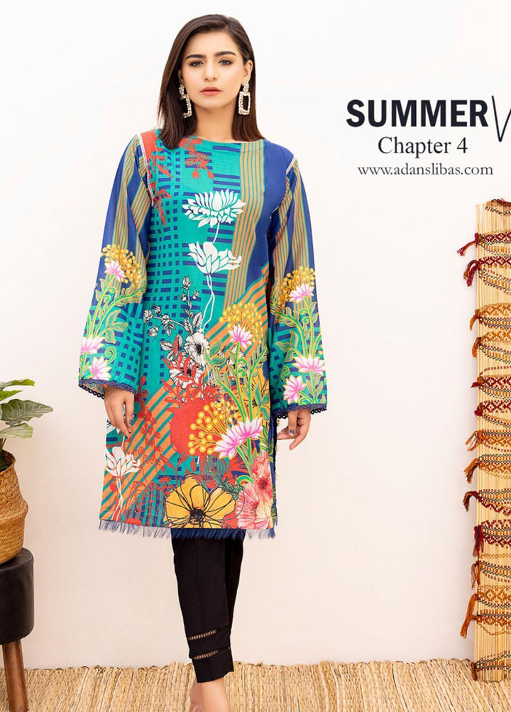 Adan's Libas Printed Lawn Stitched Kurties AL21V4 01