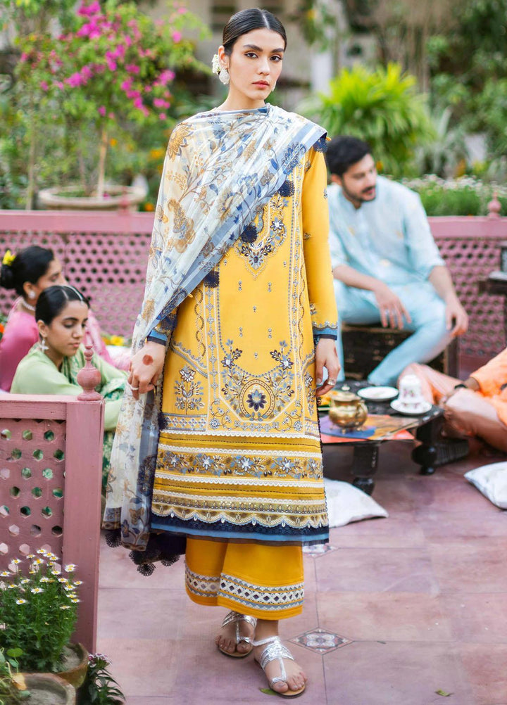 Sunehray Din By Seran Embroidered Lawn Suits Unstitched 3 Piece SRN23SD D-02 Keysariya - Festive Collection